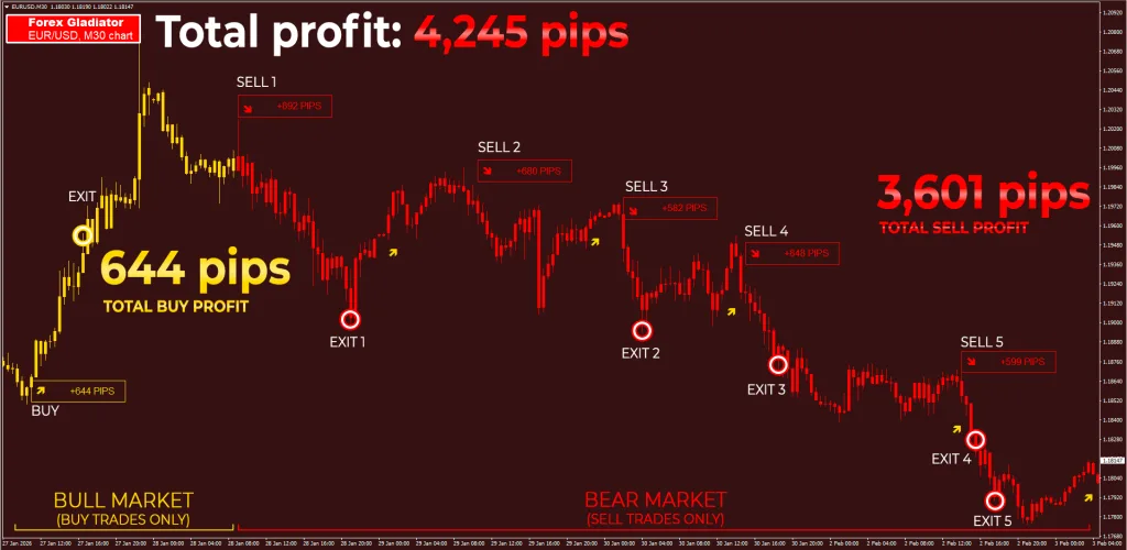 Have you ever seen the software win over and over and over and over again like this. it goes straight for the kill! 4,245 pips on EUR:USD, M30 timeframe - and all of this can be your reality!